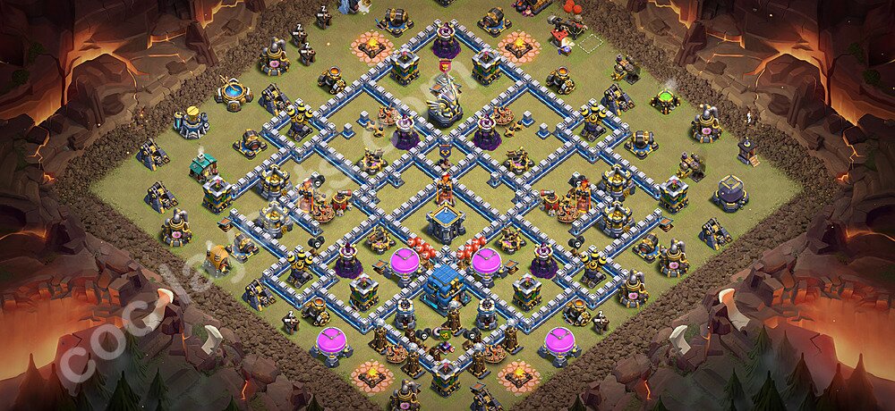 Ustawienie baza wojskowa TH12 z linkiem, Anty Powietrze / Electro Smok - Ratusz poziom 12 - COC 2026 - #205