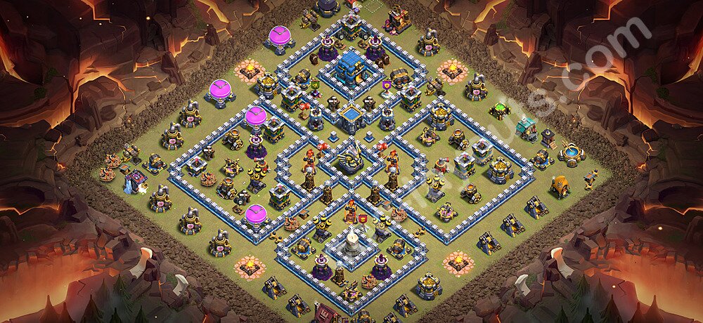 TH12 Anti 2 Stars CWL War Base Plan with Link, Copy Town Hall 12 Design 2026, #209