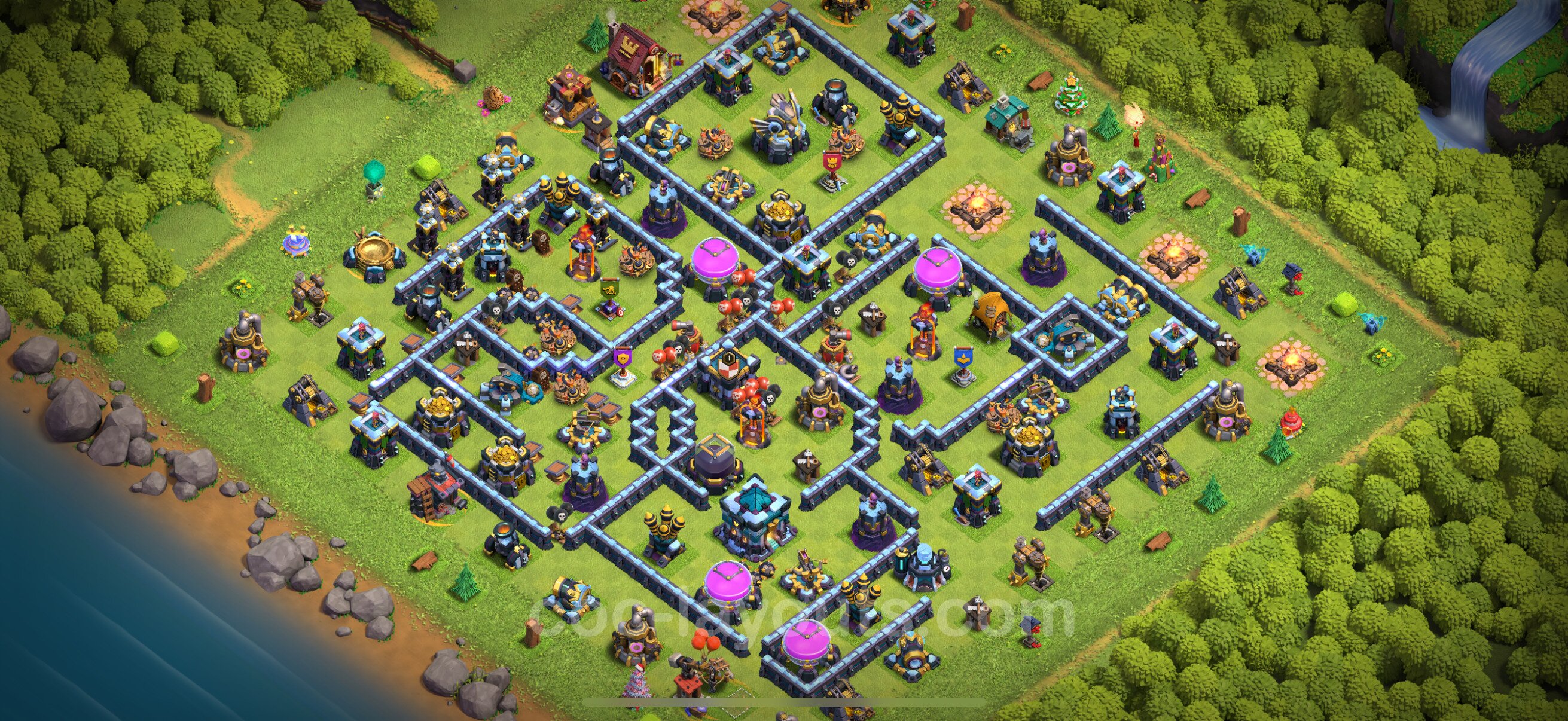 Trophy (Defense) Base TH13 with Link, Hybrid Clash of Clans 2024