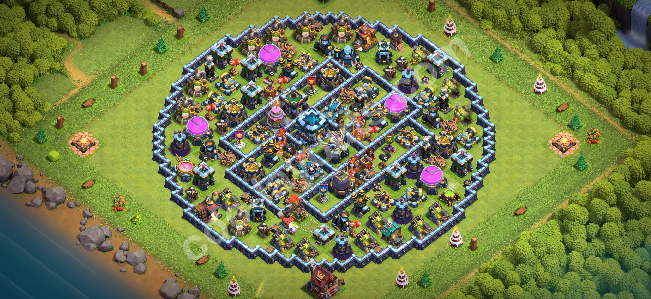 TH13 Hybrid Base #225 – TH13 layout preview