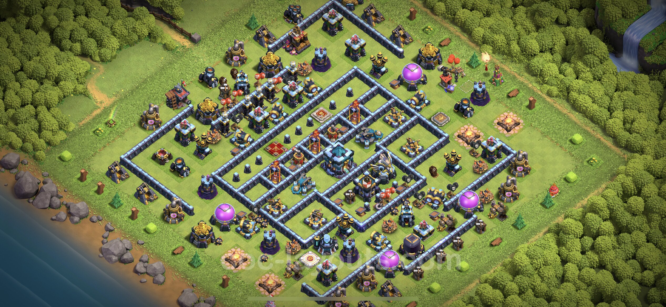 Defense (Trophy) Base TH13 with Link, Anti 3 Stars, Anti Everything - plan ...