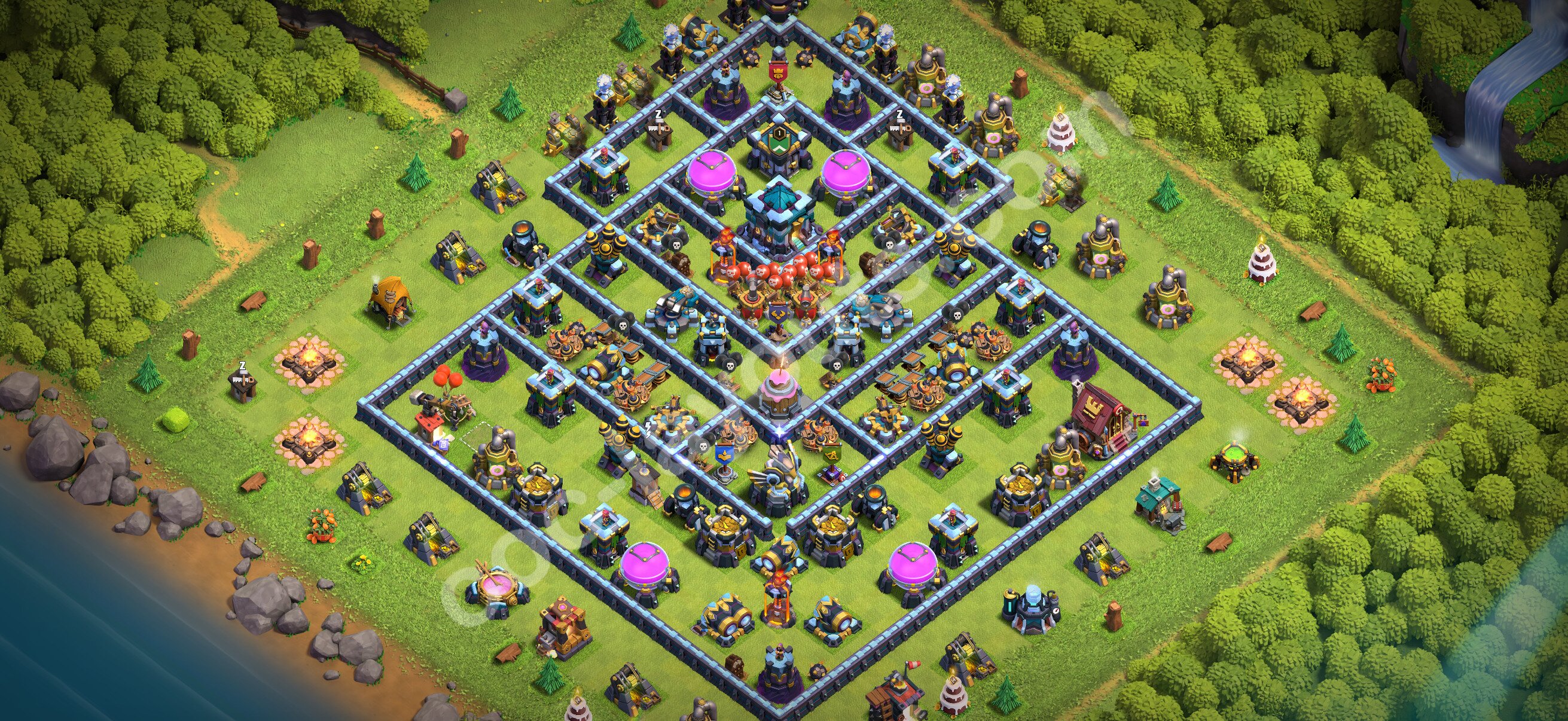 TH13 Hybrid Base #226 – TH13 layout preview