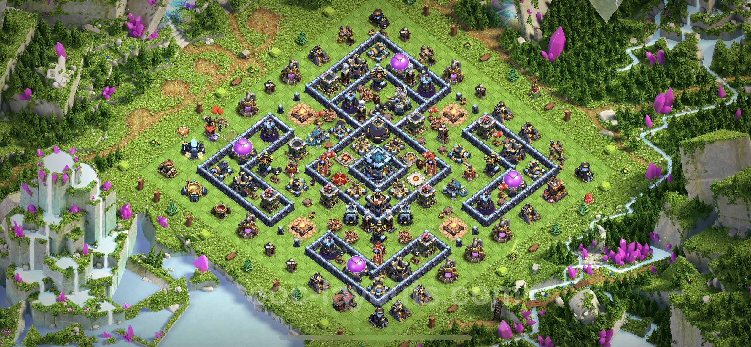 Best Anti 2 Stars Base TH13 with Link, Hybrid Town Hall Level 13 Base
