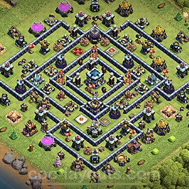 TH13 Anti 3 Stars Base Plan with Link, Legend League, Copy Town Hall 13 Base Design, #11