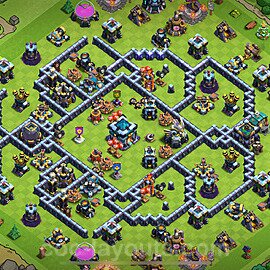Die Anti 3 Sterne Base RH13 + Link 2025 - COC Rathaus 13 Kopieren Base - #126
