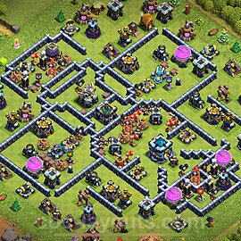 Diseño de aldea Anti 3 Estrellas Ayuntamiento 13 Copiar - COC TH13 Perfecta Distribucion 2025 + Enlace - #127