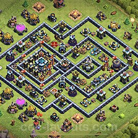 Anti Everything TH13 Base Plan with Link, Anti 3 Stars, Copy Town Hall 13 Design, #13