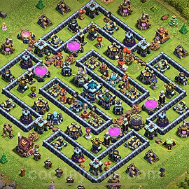 Die Anti 3 Sterne Base RH13 + Link 2025 - COC Rathaus 13 Kopieren Base - #130
