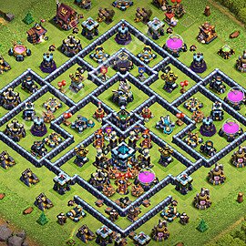 Diseño de aldea Anti Dragones Ayuntamiento 13 Copiar - COC TH13 Perfecta Distribucion 2026 + Enlace - #143