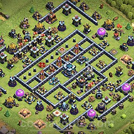 TH13 Trophy Base Plan with Link, Anti 3 Stars, Anti Everything, Copy Town Hall 13 Base Design, #15