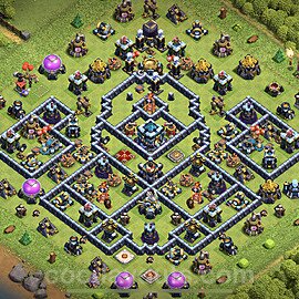 Diseño de aldea Anti 2 Estrellas Ayuntamiento 13 Copiar, Anti Todo - COC TH13 Perfecta Distribucion 2023 + Enlace - #23