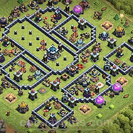 TH13 Trophy Base Plan with Link, Anti Air / Electro Dragon, Copy Town Hall 13 Base Design 2023, #29