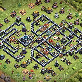 TH13 Anti 3 Stars Base Plan with Link, Anti Everything, Copy Town Hall 13 Base Design, #35
