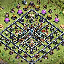 TH13 Anti 2 Stars Base Plan with Link, Legend League, Copy Town Hall 13 Base Design 2021, #36