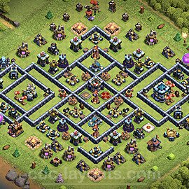 TH13 Anti 3 Stars Base Plan with Link, Anti Everything, Copy Town Hall 13 Base Design 2023, #37