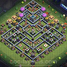 Anti Everything TH13 Base Plan with Link, Copy Town Hall 13 Design 2022, #40