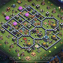 TH13 Trophy Base Plan with Link, Anti Everything, Copy Town Hall 13 Base Design 2022, #46