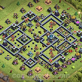 Top TH13 Unbeatable Anti Loot Base Plan with Link, Anti Air / Electro Dragon, Copy Town Hall 13 Base Design 2023, #5