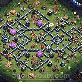 TH13 Anti 3 Stars Base Plan with Link, Anti Everything, Copy Town Hall 13 Base Design 2023, #52