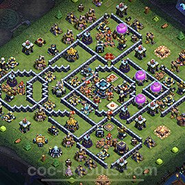 TH13 Anti 2 Stars Base Plan with Link, Legend League, Copy Town Hall 13 Base Design 2022, #55