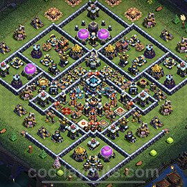 Anti Everything TH13 Base Plan with Link, Hybrid, Copy Town Hall 13 Design 2023, #57