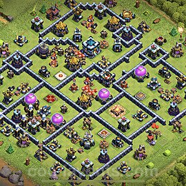 Anti GoWiWi / GoWiPe TH13 Base Plan with Link, Anti 3 Stars, Copy Town Hall 13 Design 2023, #86