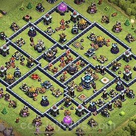 TH13 Anti 3 Stars Base Plan with Link, Anti Everything, Copy Town Hall 13 Base Design 2024, #91