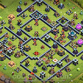 TH13 Anti 2 Stars Base Plan with Link, Copy Town Hall 13 Base Design 2023, #97