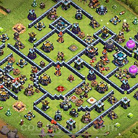 Die Anti 2 Sterne Base RH13 + Link 2023 - COC Rathaus 13 Kopieren Base - #97