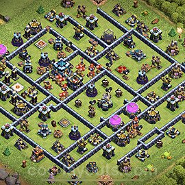 TH13 Trophy Base Plan with Link, Copy Town Hall 13 Base Design 2024, #98