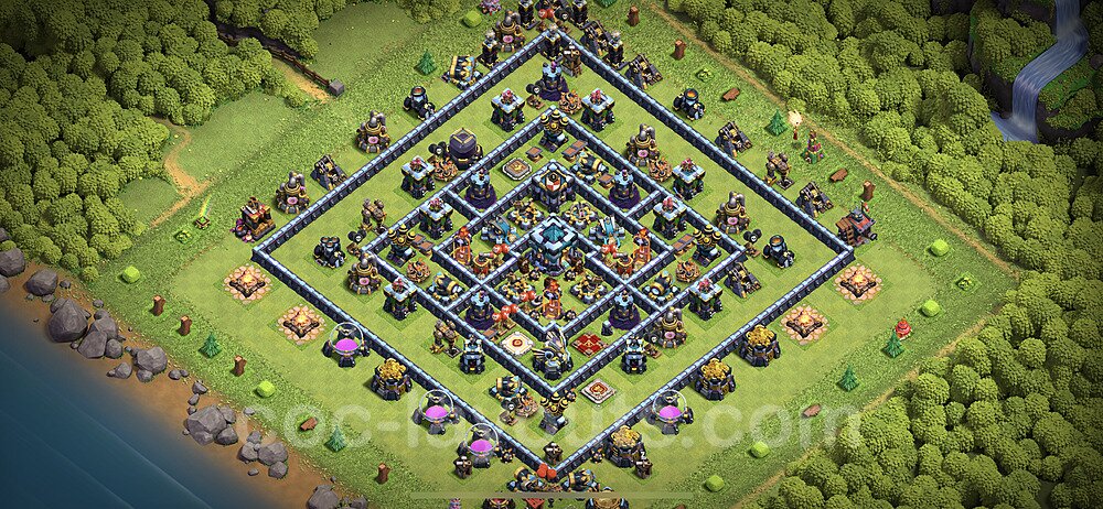 Top TH13 Unbeatable Anti Loot Base Plan with Link, Anti Air / Electro Dragon, Copy Town Hall 13 Base Design 2023, #10