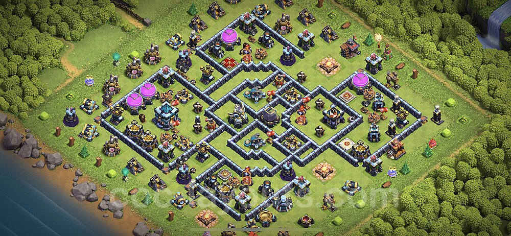 Full Upgrade TH13 Base Plan with Link, Copy Town Hall 13 Max Levels Design 2024, #100