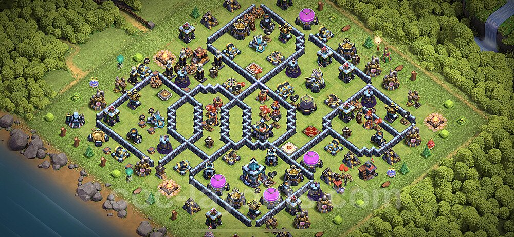 TH13 Anti 3 Stars Base Plan with Link, Anti Everything, Copy Town Hall 13 Base Design 2023, #101