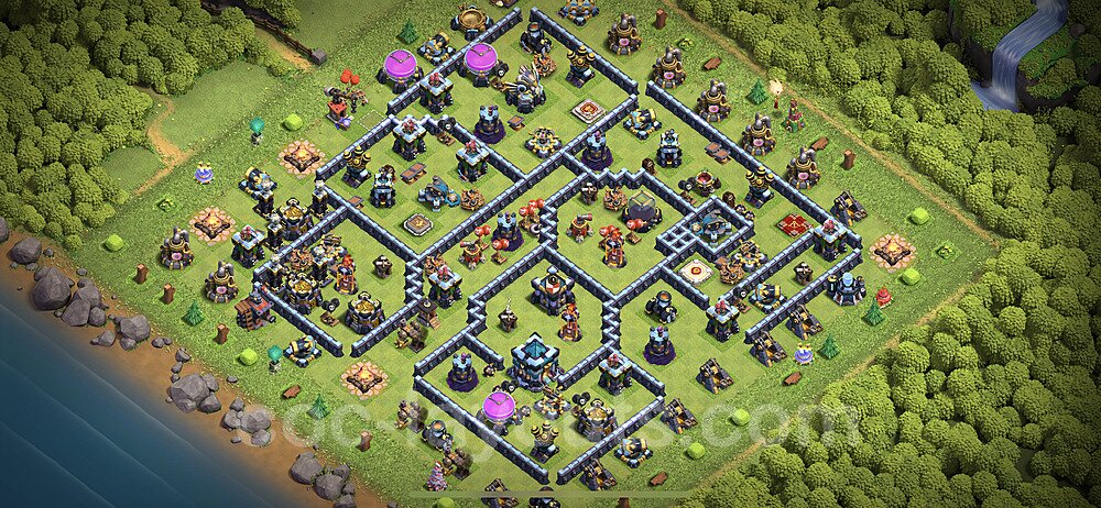 TH13 Trophy Base Plan with Link, Copy Town Hall 13 Base Design 2024, #106