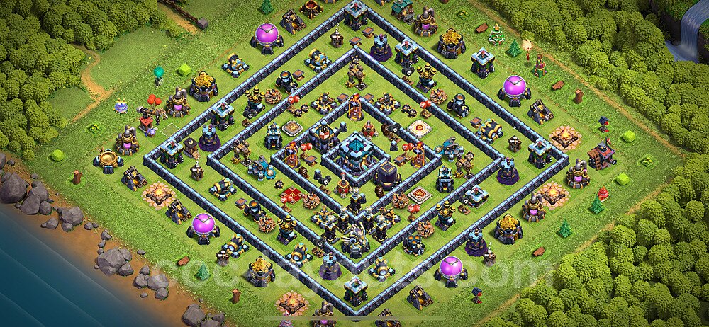 TH13 Anti 2 Stars Base Plan with Link, Copy Town Hall 13 Base Design 2024, #112