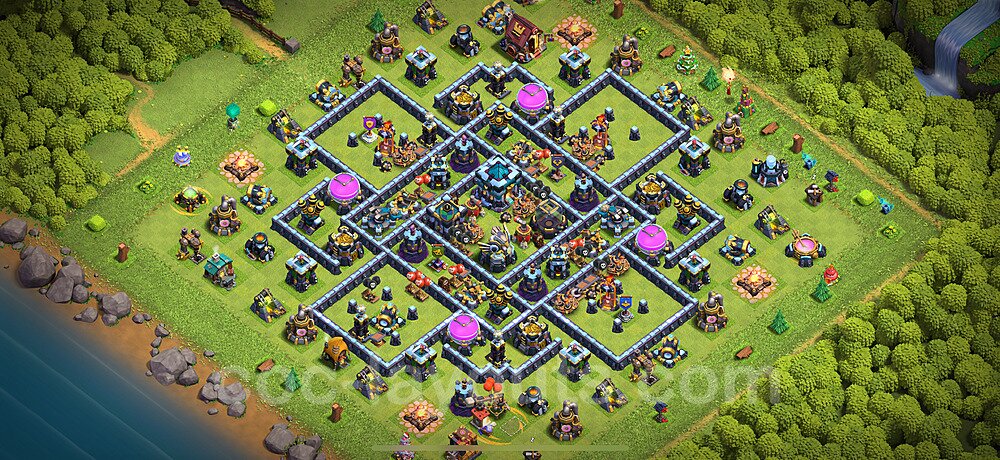 Ustawienie bazy do obrony TH13 z linkiem, Hybrydowy - Ratusz poziom 13 - COC 2025 - #121