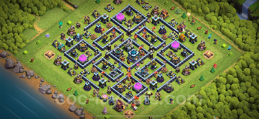 Municipio livello 13 Anti 3 Stelle Base + Link, Ibrido - Miglior Disposizione Villaggio per Difesa COC 2025 TH13 - #122