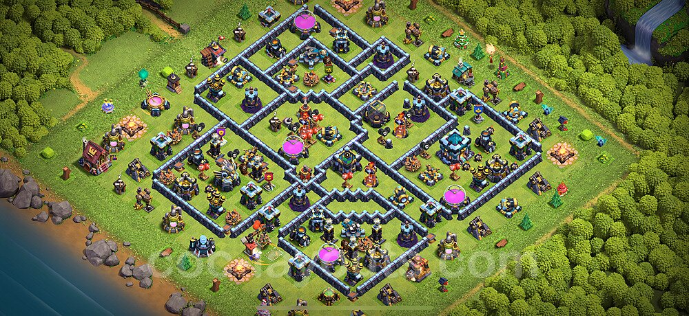 Gute Base für Verteidigung RH13 + Link, Legend League, Hybrid 2025 -  COC Rathaus 13 Kopieren Base - #123