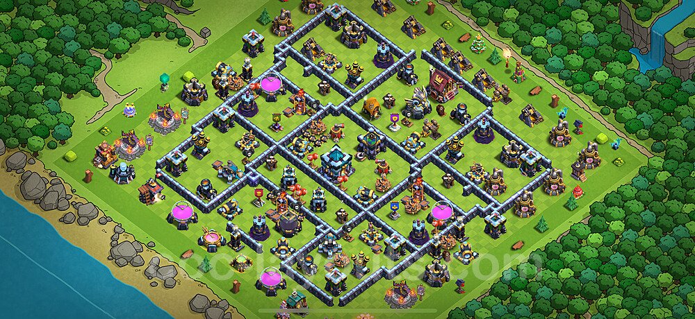 Die Anti 2 Sterne Base RH13 + Link 2025 - COC Rathaus 13 Kopieren Base - #125