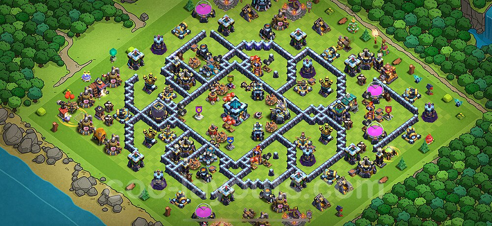 Die Anti 3 Sterne Base RH13 + Link 2025 - COC Rathaus 13 Kopieren Base - #126