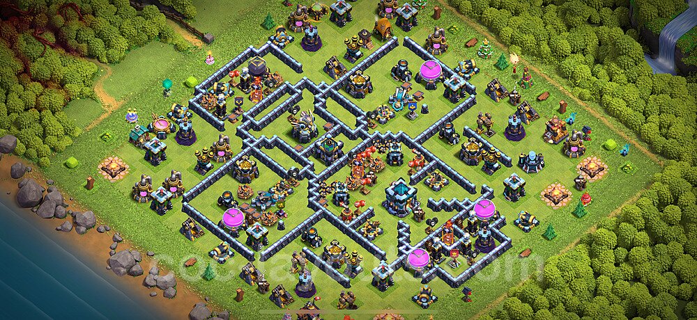 Diseño de aldea Anti 3 Estrellas Ayuntamiento 13 Copiar - COC TH13 Perfecta Distribucion 2025 + Enlace - #127