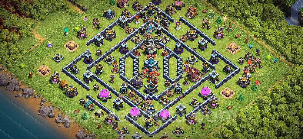 Die Anti 3 Sterne Base RH13 + Link 2025 - COC Rathaus 13 Kopieren Base - #128
