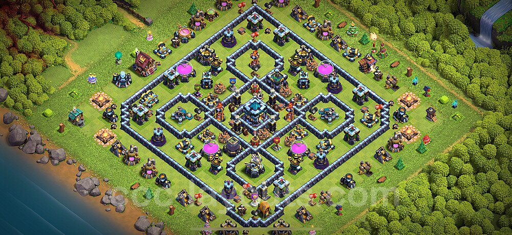 TH13 Anti 3 Stars Base Plan with Link, Copy Town Hall 13 Base Design 2025, #131