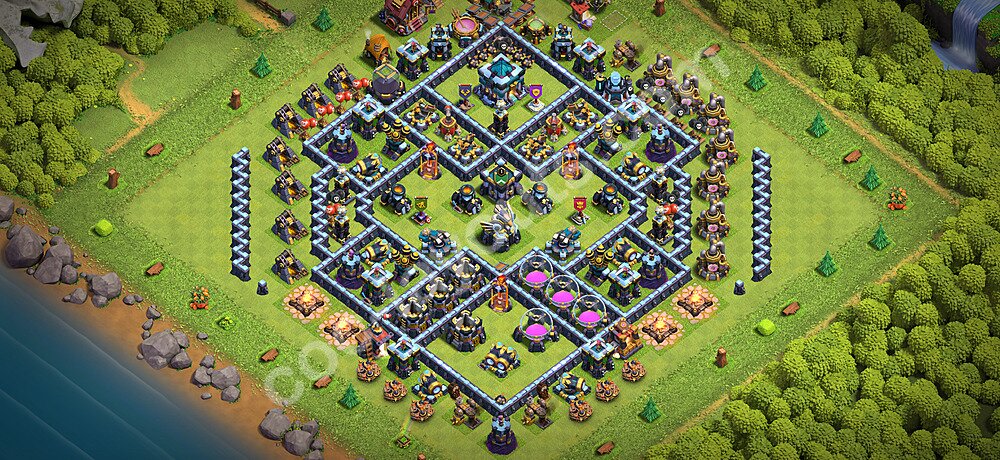 Top Anti 2 Etoiles Base HDV 13 + Lien (Link), Anti Air / Electro Dragon 2026 - Hôtel de Ville 13 Défense Base Copier - #140