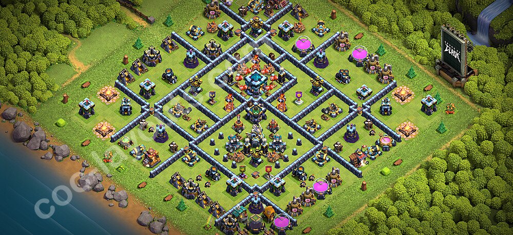 TH13 Anti 2 Stars Base Plan with Link, Copy Town Hall 13 Base Design 2026, #142