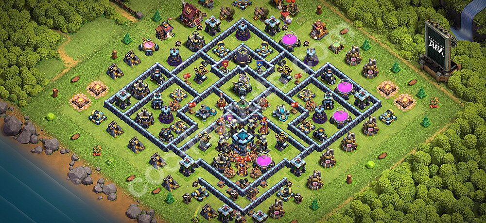 Diseño de aldea Anti Dragones Ayuntamiento 13 Copiar - COC TH13 Perfecta Distribucion 2026 + Enlace - #143