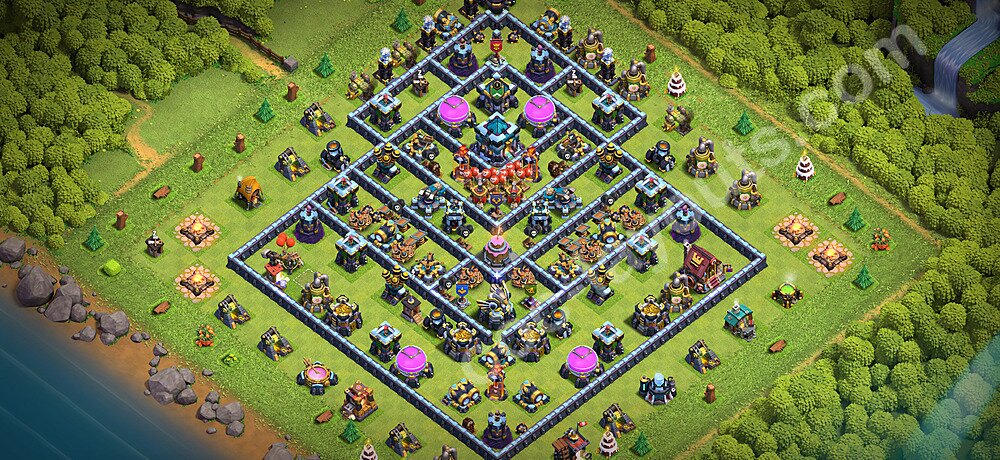 TH13 Anti 3 Stars Base Plan with Link, Copy Town Hall 13 Base Design 2026, #150