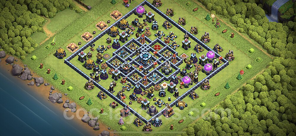TH13 Anti 2 Stars Base Plan with Link, Legend League, Copy Town Hall 13 Base Design, #16