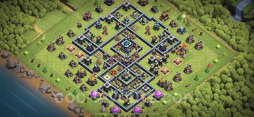 Top TH13 Unbeatable Anti Loot Base Plan with Link, Legend League, Copy Town Hall 13 Base Design 2021, #21