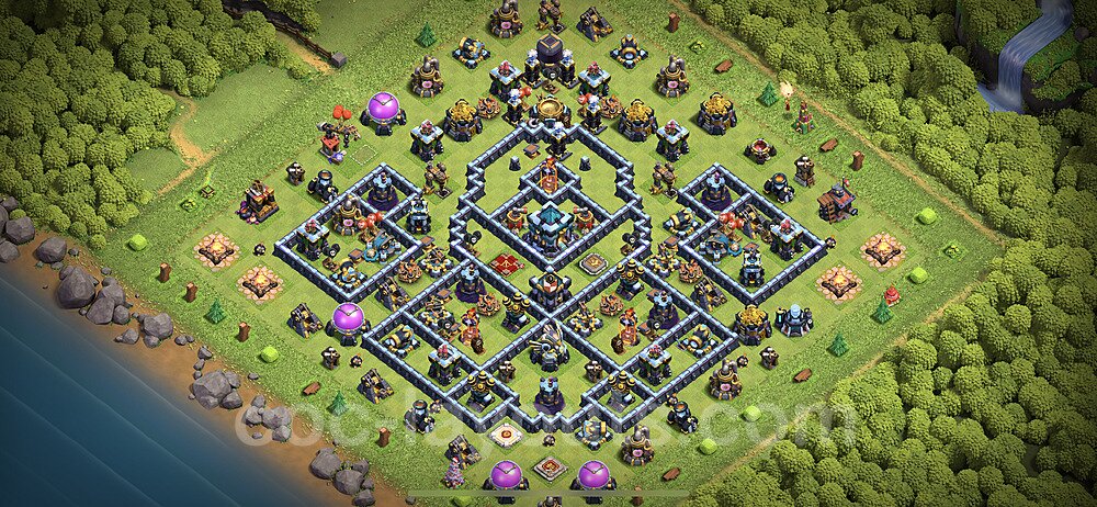 TH13 Anti 2 Stars Base Plan with Link, Anti Everything, Copy Town Hall 13 Base Design 2023, #23